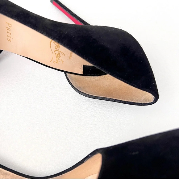CHRISTIAN LOUBOUTIN | Iriza 100 Black Veau Velours Pointed Pump EU 38.5 US 8.5 - Picture 10 of 16
